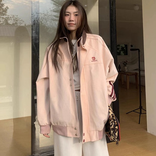 American-style Color-contrast Retro Three-bar Baseball Suit Jacket 2024 Spring and Autumn Loose New Casual Couple All-match Jacket