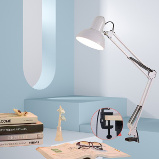 Led Long-Arm Folding Desk Lamp for Engraving, Drawing, Nail Art, Machine Repair, Embroidery, Photography, with Replaceable Bulb, Office Base Clip Desk Lamp