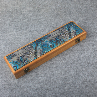 High-grade camphor wood brush gift box three brush storage box retro Chinese study four treasures gift box wholesale