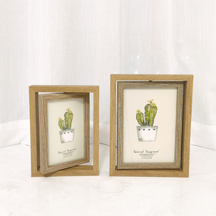 Factory Direct creative Nordic personalized rotating photo frame decoration double-sided photo frame living room office gift decoration