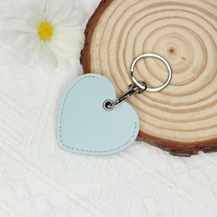 Creative Love Keychain PU Leather Exquisite Bag Pendant Access Card Storage Bag Compact Portable Heart-shaped Keychain
