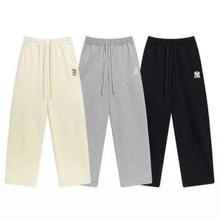 high quality MLB Trousers Couple's Presbyterian Printed Logo Sports Fashion Men's and Women's Couple's Straight Leg Wide Leg Casual Pants