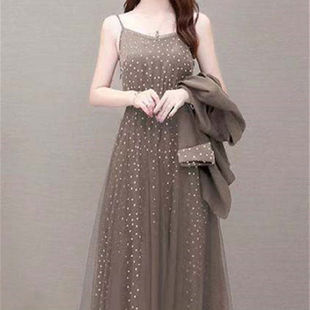 New Spring & Fall Style Middle-Aged Mother Early Autumn Small Fragrance Style Two-Piece Dress Long-Sleeved Elegant Large Size