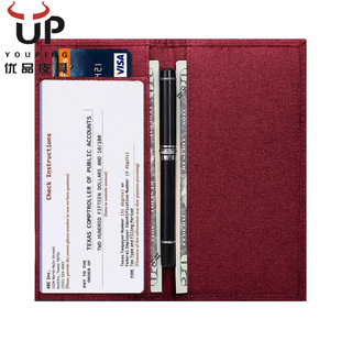 Factory Wholesale Pu Canvas Pattern 80% off Check Thin Financial Accounting Bill Holder with Multiple Card Slots + Pen Insert Pvc Divider