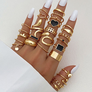 Cross-border New Open Multi-joint Ring suit 49-piece Love Ring Female Design Sense Niche Advanced Sense Finger