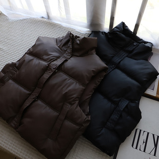 [Bizheng] 2024 autumn and winter new products this year popular fashion sleeveless cotton-padded women's simple waistcoat short coat 2811