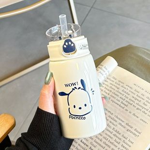 Red Sanrio милые Rs Cat Claw соломка термации чашка 316 из нержавеющей стали чашка большой емкости простой студенческий стакан воды