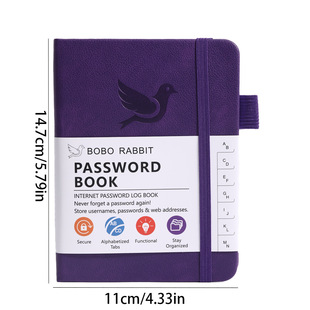 New cross-border Amazon English phone password memo book B6 strap notebook in stock wholesale