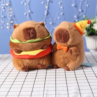 Поданная капибара плюшевая игрушка кукла кукла маленькая подушка сетка красный подарок на день рождения оптом