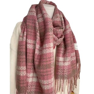 Cross-border new style atmosphere scarf women's dry rose pink scarf long warm all-match couple shawl fashion