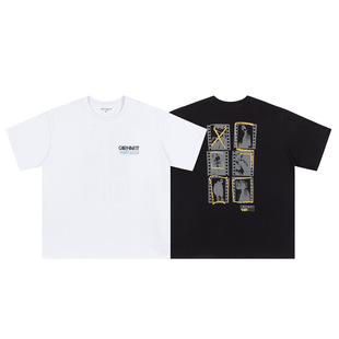 Carhartt американская уличная свободная молодежная пара пуловер с круглым вырезом повседневная рабочая одежда из двойной пряжи с короткими рукавами