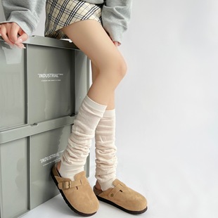 Summer Thin Foot Stomping Socks Set Piled Socks Two-Wear Lazy Style Leg Set All-Match College Style Piled Breathable Socks Set Tide