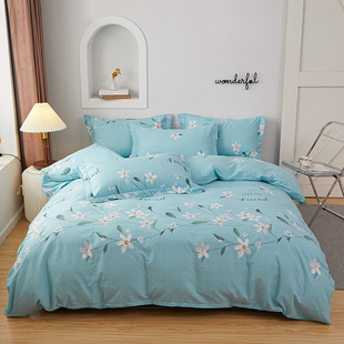 Factory wholesale 100 cotton twill solid bedding cotton four-piece quilt cover quilt cover quilt core cover 3-piece set