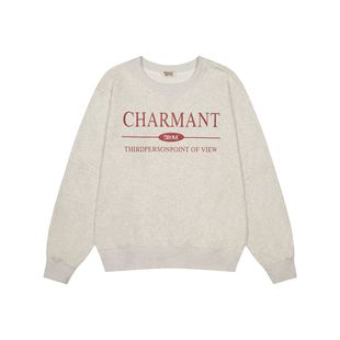 Korean Niche Trendy Brand Grove Sweatshirt Women's Autumn and Winter New Loose Couple Classic Foam Letter Round Neck Top