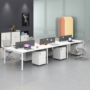 Staff Desk Simple Modern Six 4 People 6 Deck Workstation Office Furniture Beijing Employee Table and Chair Combination