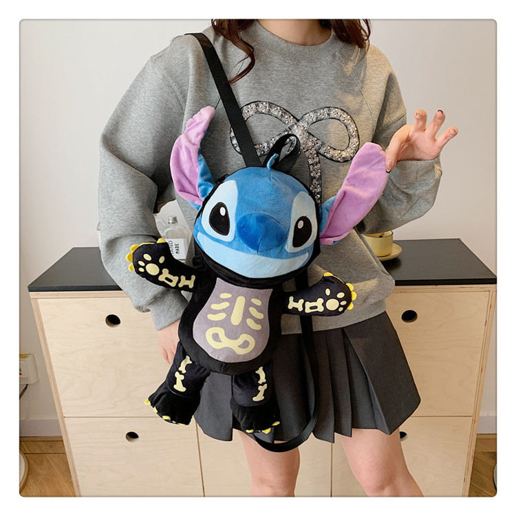 Wholesale spider stilly plush cartoon backpack halloween skull ins hamburger messenger bag gift