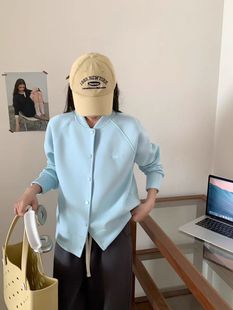 South Korea EGG Egg Home Spring New Baseball Suit Embroidered All-match Round Neck Spring and Autumn Jacket Sweatshirt