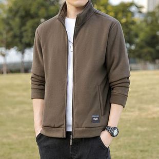 2025 Men's fleece-lined Sweater Zipper Men's Cashmere Men's Cardigan fleece-lined Thickened Men's Clothes