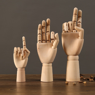 DIY Wooden Doll Joint Human Hand Model Desktop Decorations Home Living Room TV Cabinet Ornaments Xiaomu Wen Wo