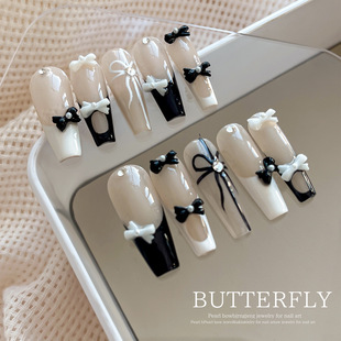 Mini Chanel Pearl Bow Nail Art Jewelry Sweet Cute Joker Tie Wear Armor Small Decoration Wholesale