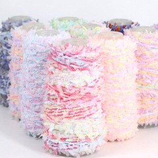 Gradient Paper Yarn Braided Handmade DIY Material Wiring Knitted Scarf Hat Doll Accessories Wholesale