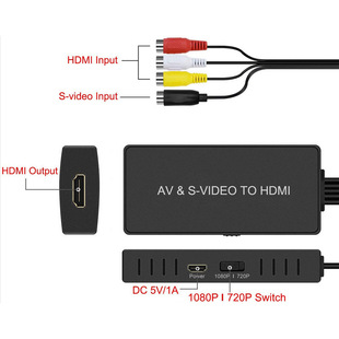 Конвертер AV + S-терминал в HDMI RCA в HDMI S-терминал в композитное видео HDMI в частную модель HDMI