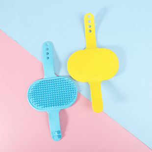 Supply pet bath massage brush cat dog silicone scrub open knot pet steel comb gloves adjustable