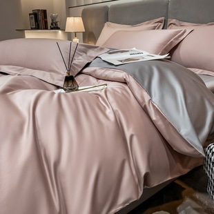 Advanced 200S Long-staple Cotton Four-piece Set Cotton Pure Cotton Bed Sheet Quilt Cover Light Luxury Naked Sleeping Bed Cover Three-piece Set