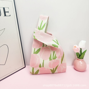 Factory Direct Sales Flower Knitted Bag March 8Th Women's Day Goddess' Day Gift Bag Gift Bag Souvenir Cross-Border