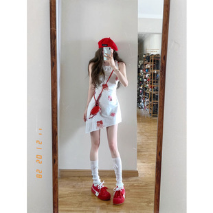 Mengxiang Design "Hyde Park" Pleated Waist Slimming Look Asymmetrical Hem Suspender Dress Summer