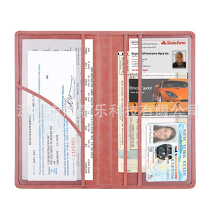 Car Registration Certificate Insurance Policy Protective Case PU Driver's License Leather Case Card Case Wallet Car Insurance Policy Case Ultra-thin Long