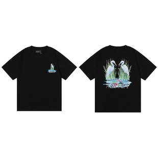 Amiri Short-sleeved T-shirt Heavy Summer Loose Men's and Women's High Street Light Luxury American Fashion Brand VTG Couples Short-sleeved T-shirt
