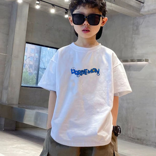 Boys' Short-sleeved T-shirt 2023 Summer New Cartoon Children's Wear Children's Baby Loose Stylish T-shirt Top Trendy