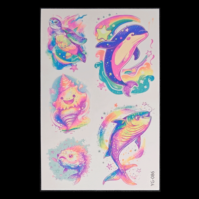 Cross-border New Butterfly Ocean Series Fluorescent Tattoo Sticker Music Festival Concert Bar Party Prom Tattoo Sticker