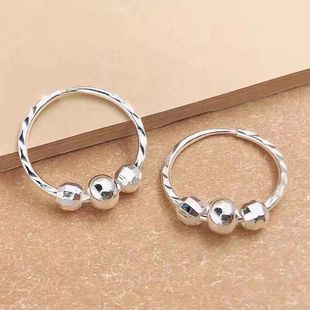 Fine Copper Silver Plated Earrings Women's High Plum Blossom Ear Ring Fashion Elegant All-match New Simple Atmospheric Transfer Beads