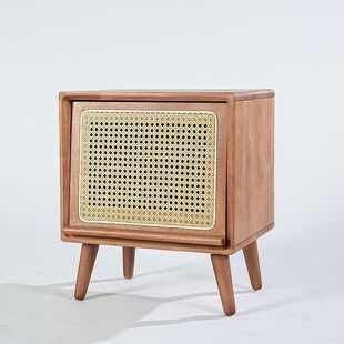 Design Side Cabinet Nordic Robot Living Room Sofa Side Cabinet Cartoon Rattan Cabinet Storage Cabinet Locker Bedside Cabinet