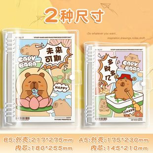 PVC Kapi Bala Loose-leaf A5 High Color Value Ins Super Thick Student B5 Removable Notebook