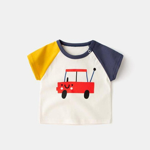 Baby Short-sleeved T-shirt Clothes Cotton Girls Boys Summer Clothes Children's Wear Half-sleeved Top 0 Years Old 1 Infant 2 Baby Children