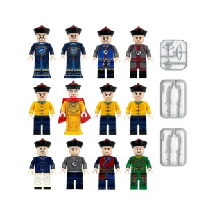 Jin Zhi M8118 Ancient Court Guards Emperor Qing Dynasty People's Cages Cross-border Wholesale of Small Particle Building Blocks Toys