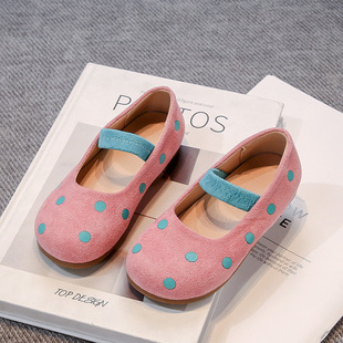 Children's library rabbit, Korean girl's single shoes 2025 spring and autumn new western style floral powder soft surface soft bottom dance princess
