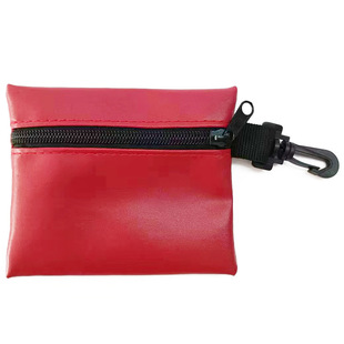 Leather golf tee bag portable ball nail ball seat ball fork tool waist bag zipper bag golf accessories