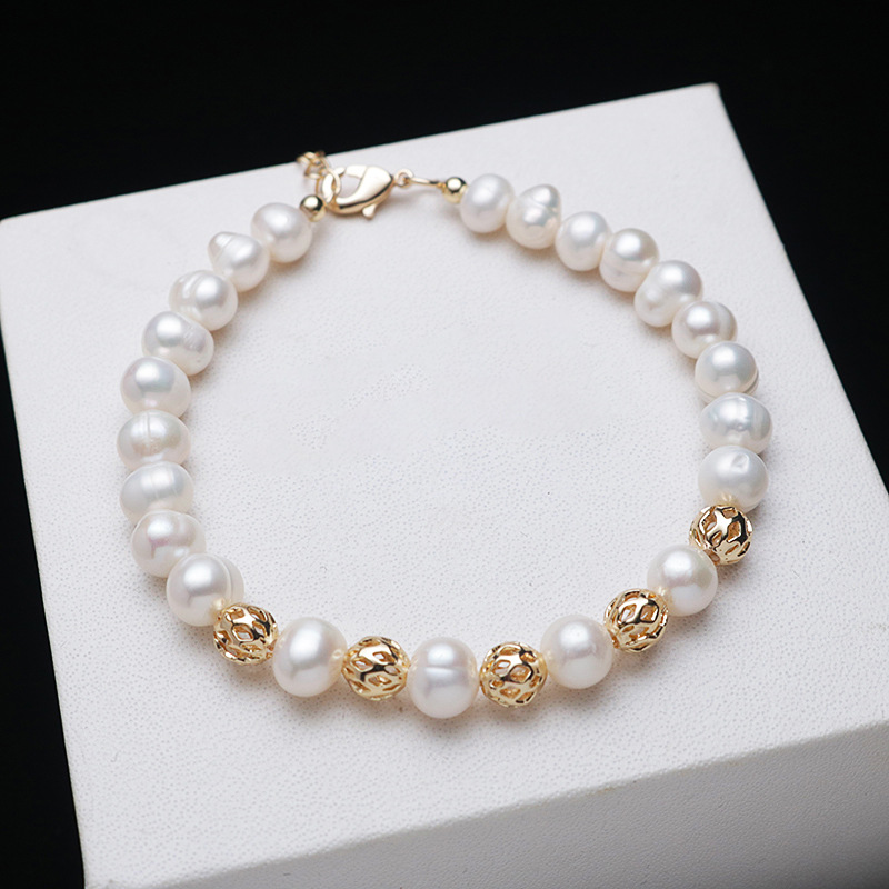 Simple Explosive Natural Freshwater Pearl Bracelet Rice-shaped Real Pearl Bracelet Women's Adjustable Small Rice Beads Bracelet Wholesale