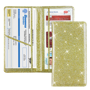 New car insurance policy protective cover car registration certificate insurance policy storage leather case PU leather shiny card holder