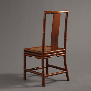 New Chinese Style Red Bamboo High Backrest Chair Ming Style Classical Backrest Square Stool Zen Tea Room Space Furniture Bamboo Chair