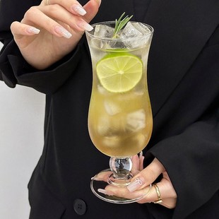Ins Tall Juice Cup Glass Cup Cyber Celebrity Hurricane Cup Soda Cup Fruit Tea Cold Drink Cup Mojito Cup