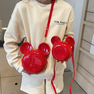 Jelly Bag PVC Solid Color Plastic Bag New Cartoon Cute Round Women's Bag Internet Popular Street Trendy Crossbody Bag