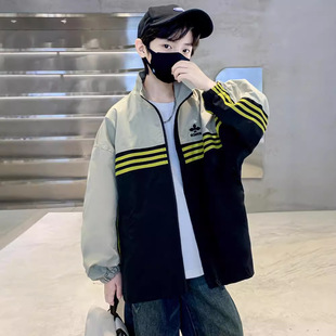Children's Wear Boy's Coat Spring and Autumn 2024 New Style Middle and Large Children's Clothes Autumn Boy's Autumn Wear Cool Sports Fashion