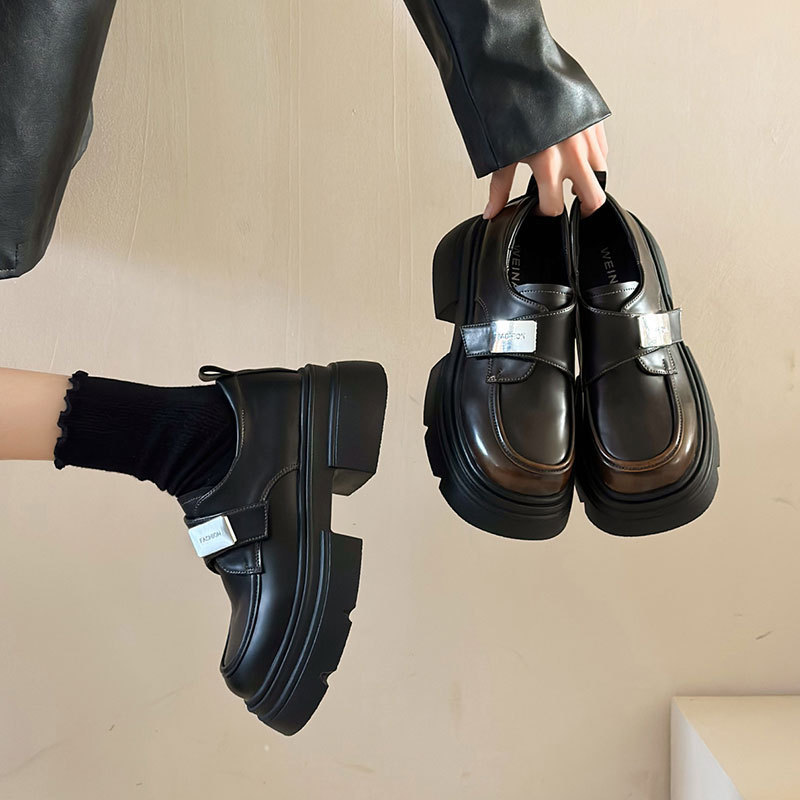 Thick-Soled Loafers for Women, 2025 New Popular Style, Spring and Autumn British Style Small Leather Shoes, Versatile Mary Jane Shoes for Women