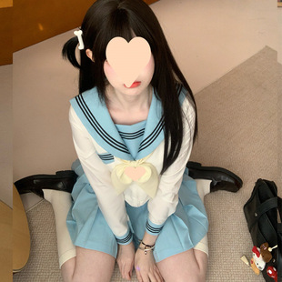 Jk Uniform Sailor Uniform School Supply Japanese Style Preppy Style Student Blue Middle Uniform Suit
