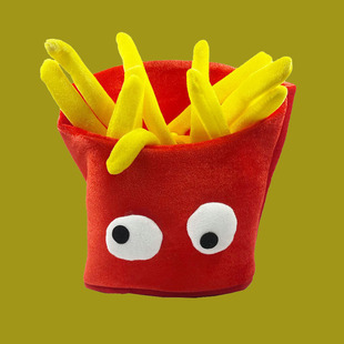 French Fries Hat Funny Performance Stage Street Photography Douyin French Fries Man Hat Hamburger Wholesale